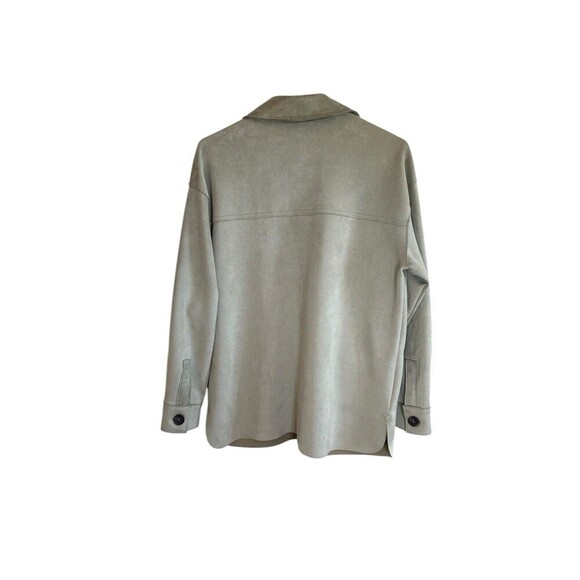 NWT Zara Women Ladies Faux Suede  Jacket Lightweight Coat Pockets Oversized XS - Picture 5 of 11